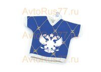 Вымпел рубашка экокожа с рисунком герб России (синий)
